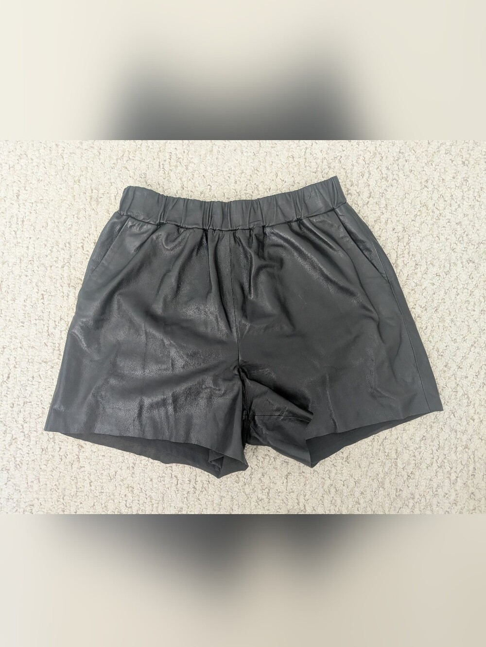 Lamarque Revolve Leather Shorts S Lambskin Black Festival Boho Luxury Moto Biker